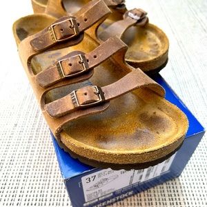 Birkenstock Florida tobacco leather Sandals